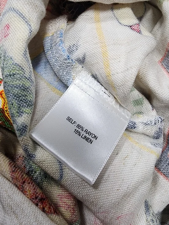 Jane + Delancey Medium Travel Print Shirt Dress Fruit & Postcard Short Sleeve - Picture 6 of 10